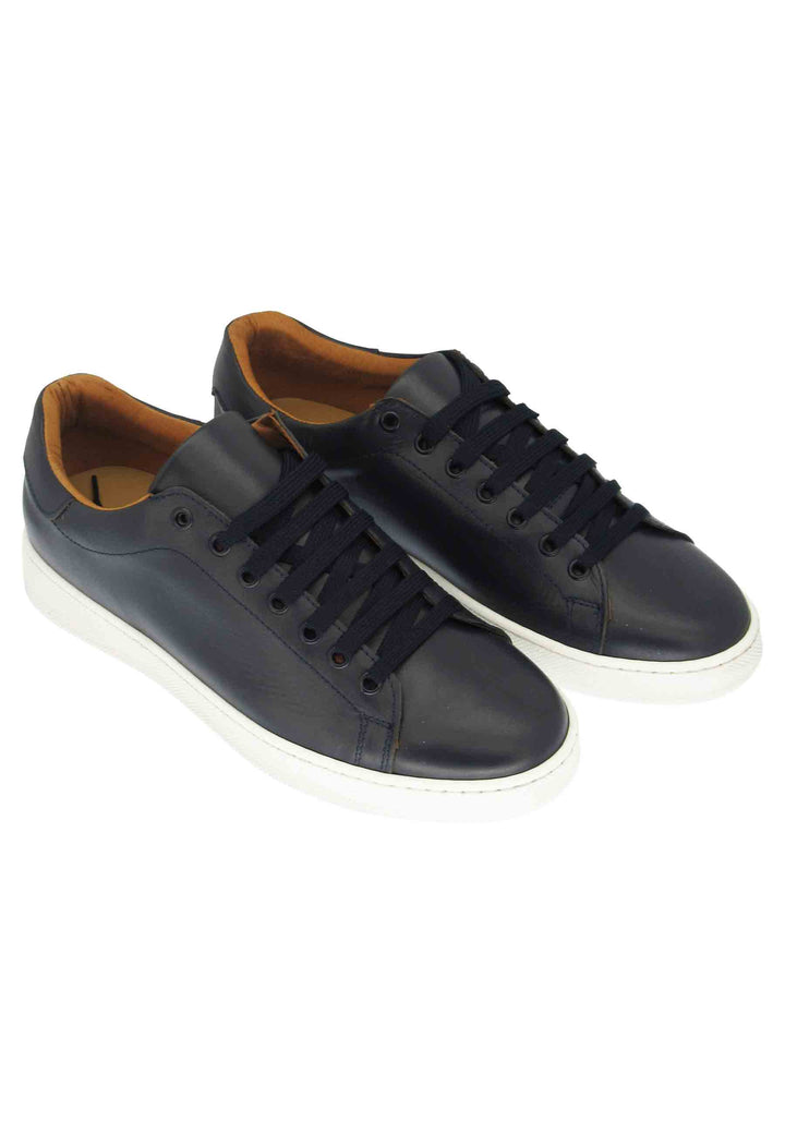 Spatarella Sneakers uomo in pelle blu con fondo in gomma Qualità Garantita