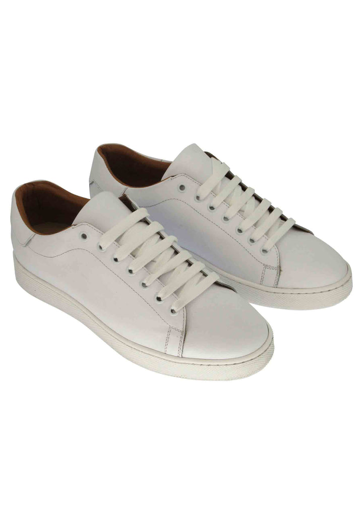 Spatarella Sneakers uomo in pelle bianca con fondo in gomma Negozi Online