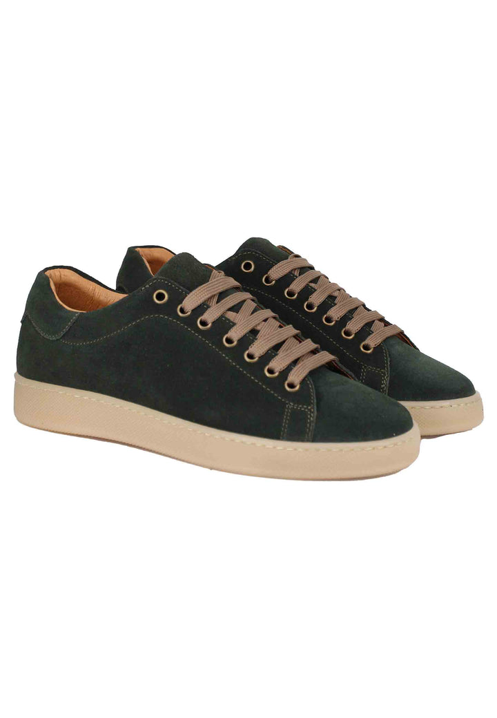Spatarella Sneakers uomo in camoscio verde con fondo in gomma Consegna Veloce