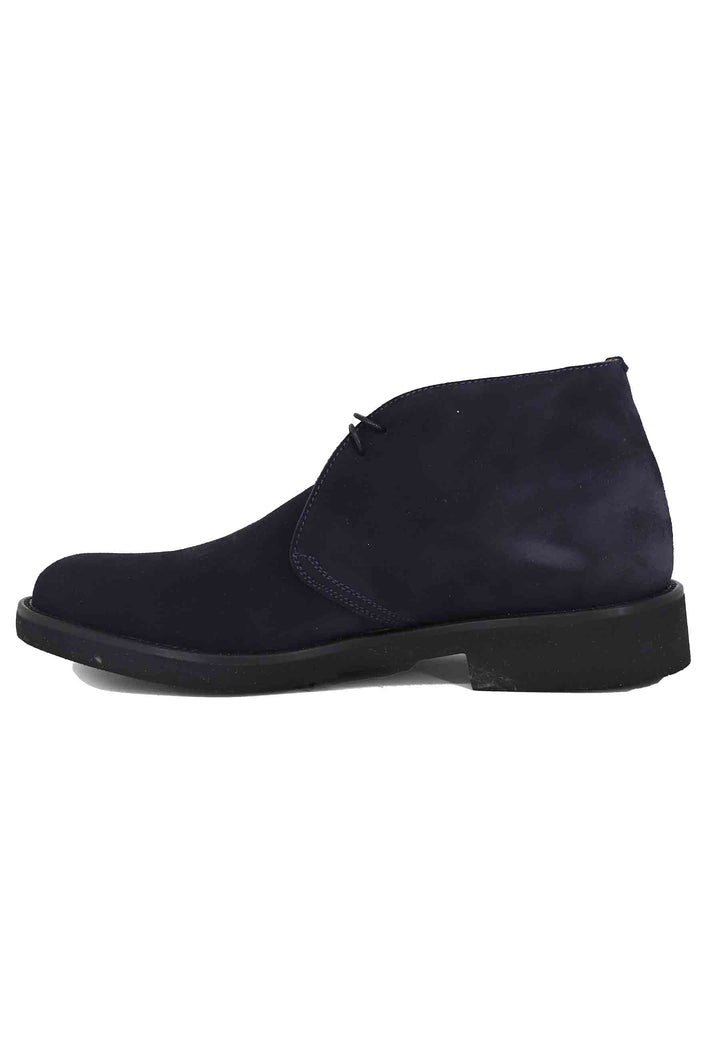 Spatarella Polacchine uomo in camoscio blu con suola in gomma ultra leggera Novità