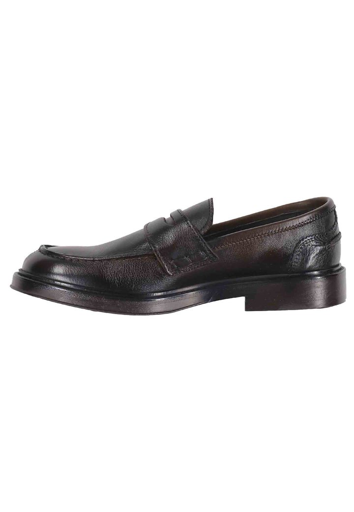 Spatarella Mocassini uomo in pelle testa di moro con suola in gomma Offerta