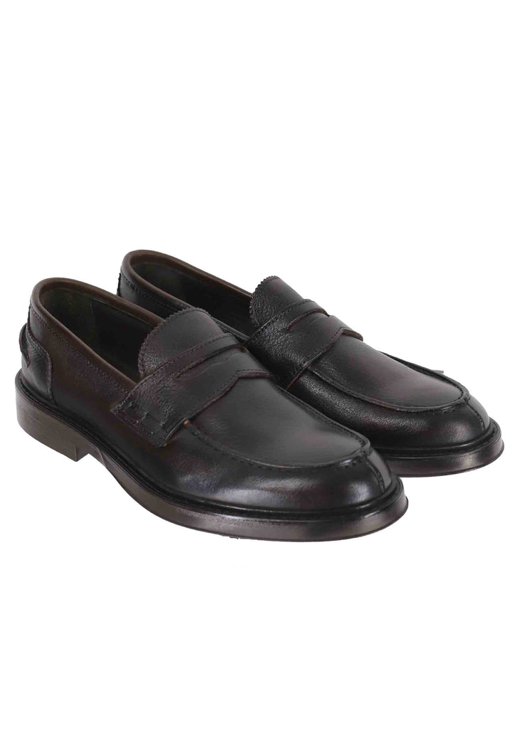 Spatarella Mocassini uomo in pelle testa di moro con suola in gomma Offerta