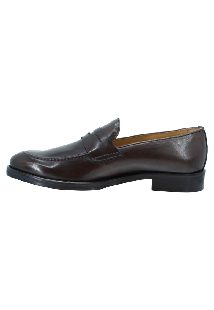 Spatarella Mocassini uomo in pelle testa di moro con punta affusolata e suola in cuoio Online