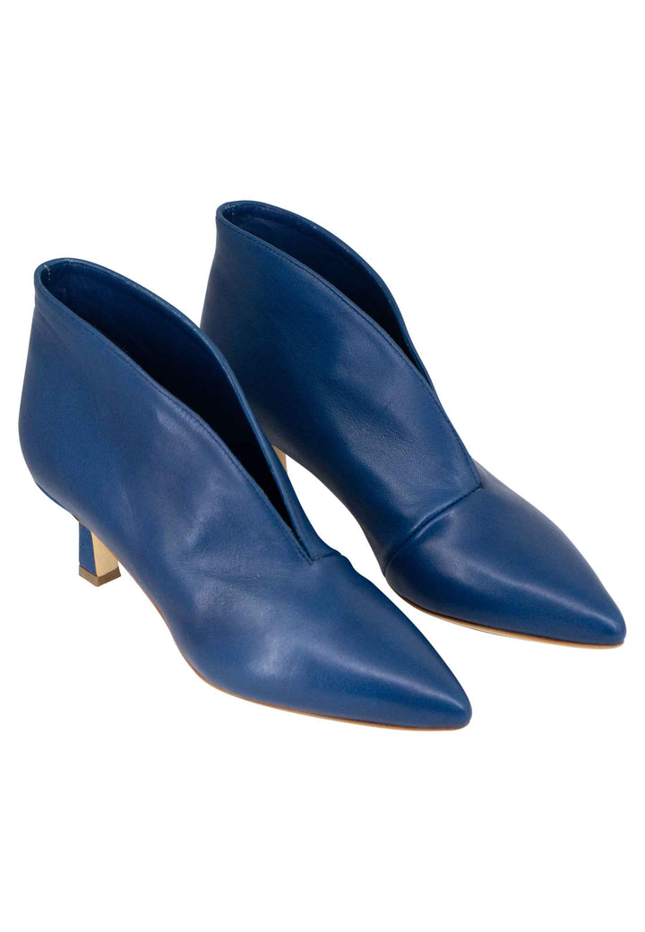 Spatarella Stivaletti donna Ankle boot in pelle blu con tacco basso Outlet