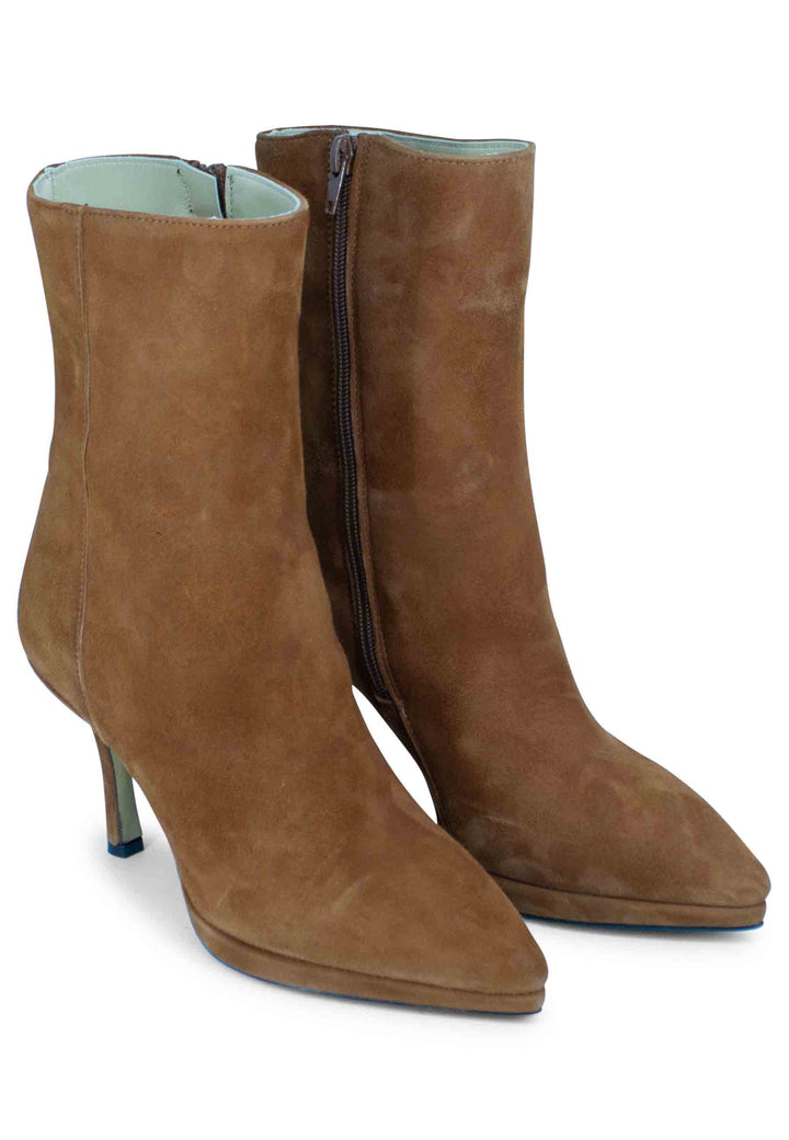Spatarella Stivaletti donna in camoscio cuoio con tacco e plateau Offerte
