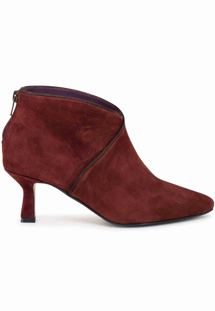 Spatarella Stivaletti donna in camoscio marrone con zip posteriore Vendita Calda