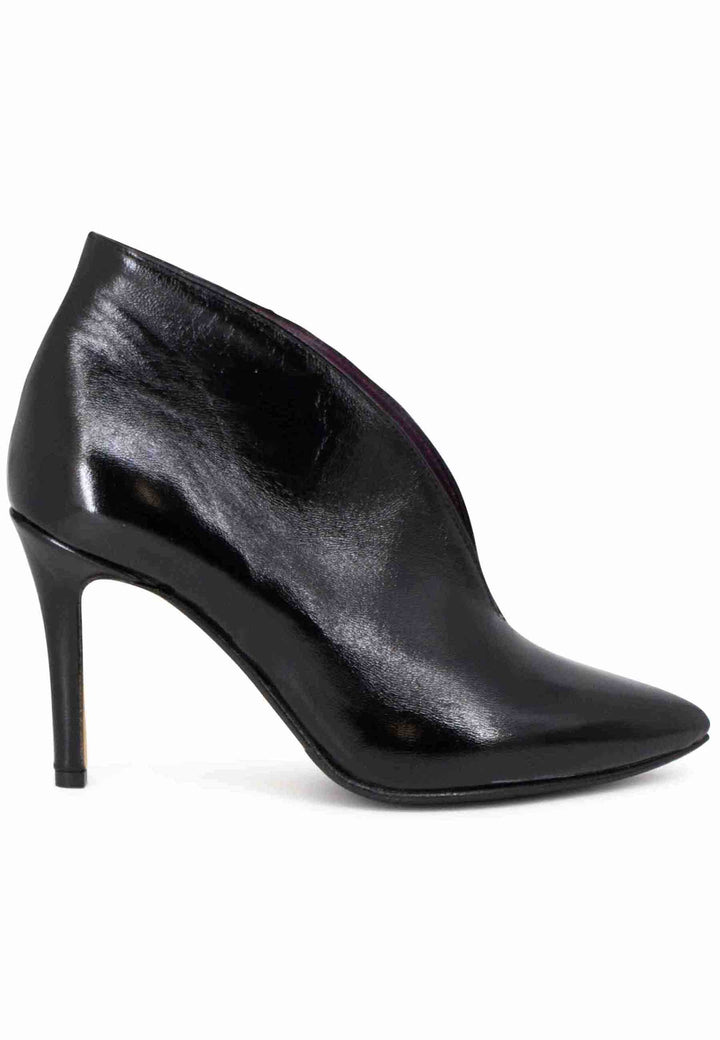Spatarella Stivaletti donna in pelle nera tacco alto Nuova