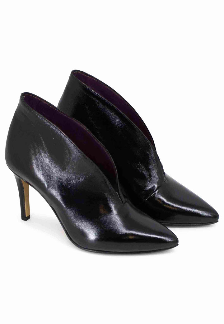 Spatarella Stivaletti donna in pelle nera tacco alto Nuova