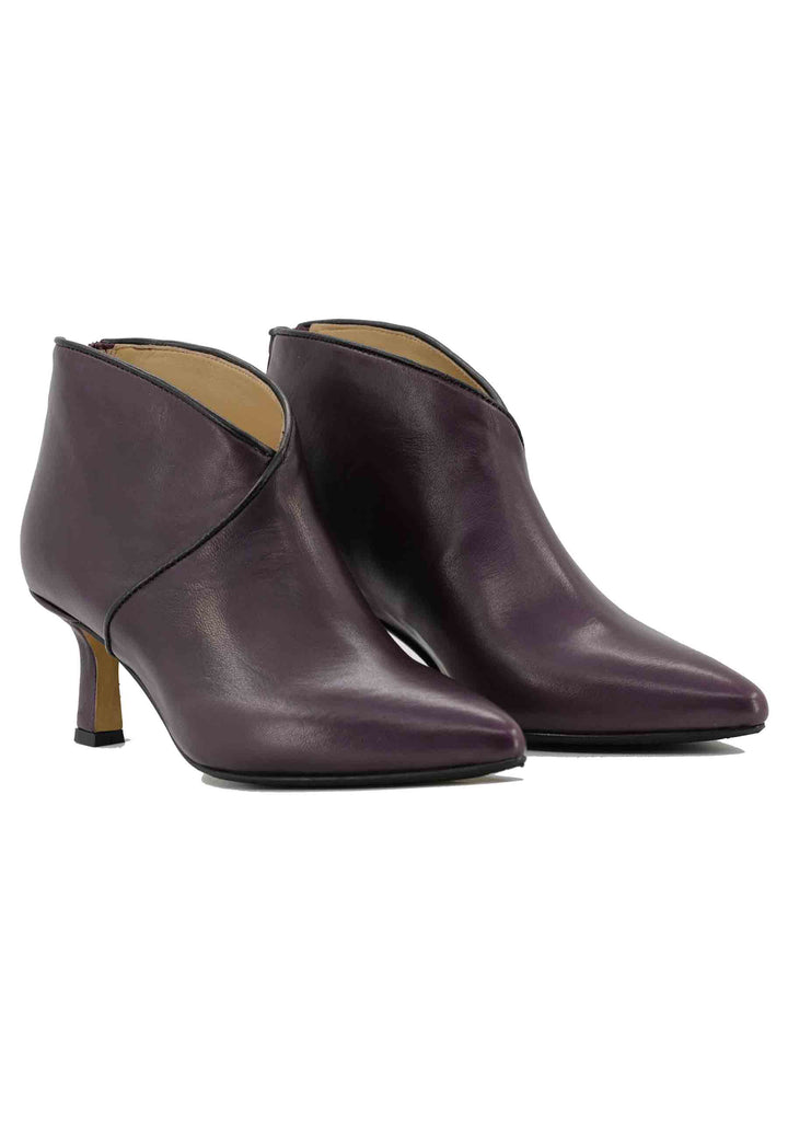 Spatarella Stivaletti TR1662/RT in pelle prugna con zip posteriore Moda