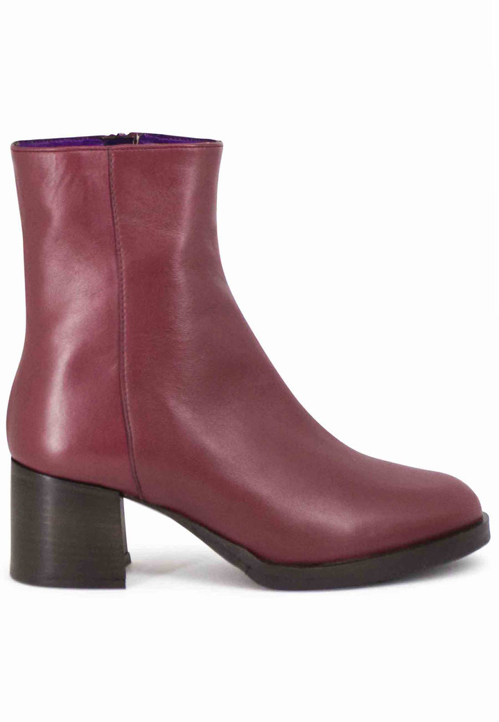 Spatarella Stivaletti donna in pelle rossa tacco basso Spedizione gratuita
