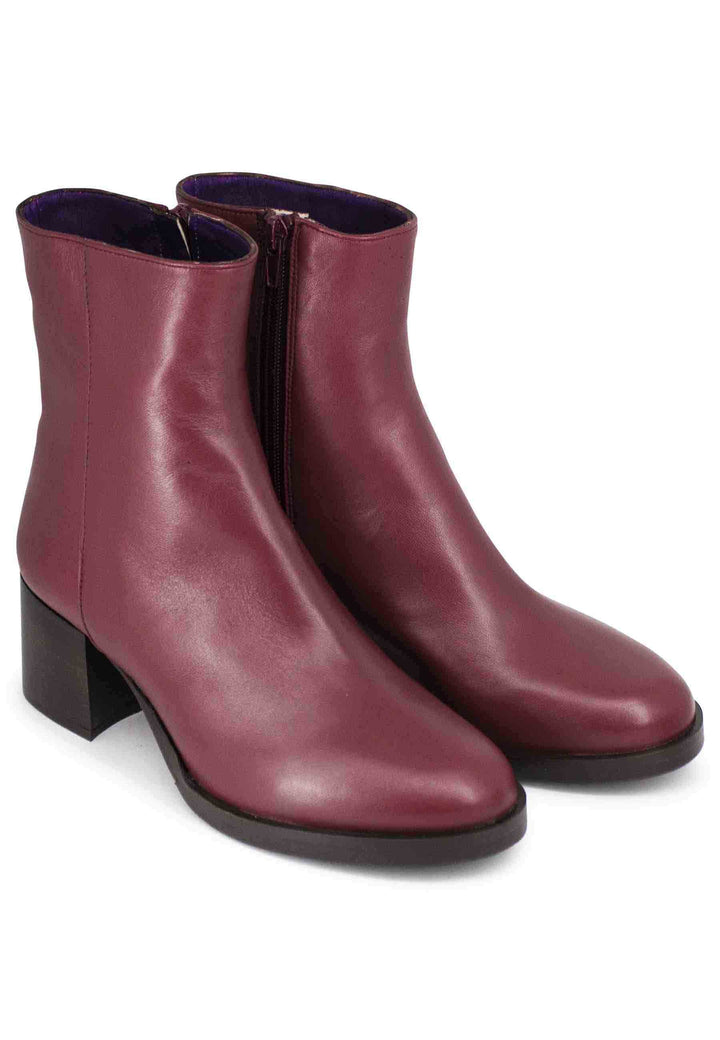 Spatarella Stivaletti donna in pelle rossa tacco basso Spedizione gratuita