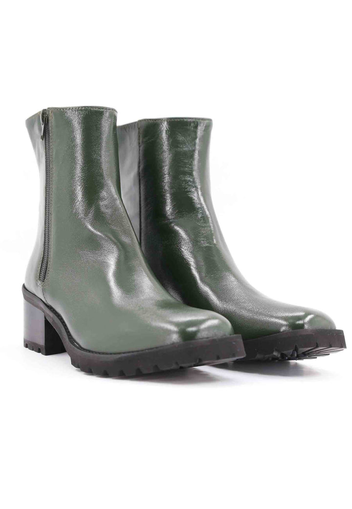 Spatarella Stivaletti TR1665 in pelle verde con suola in gomma carrarmato Negozio online di fabbrica