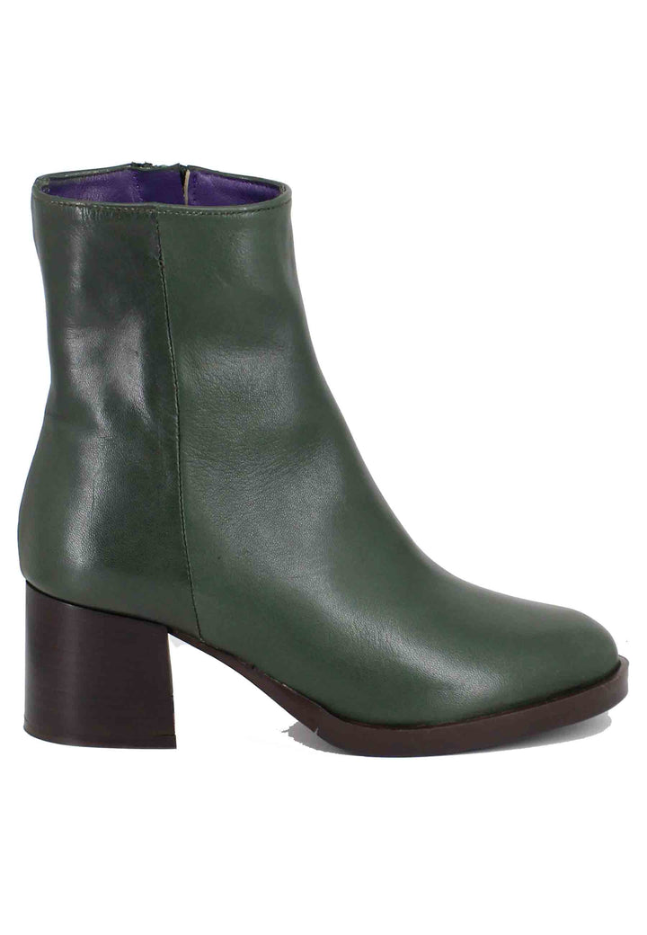 Spatarella Stivaletti donna in pelle verde tacco basso Prezzo di fabbrica