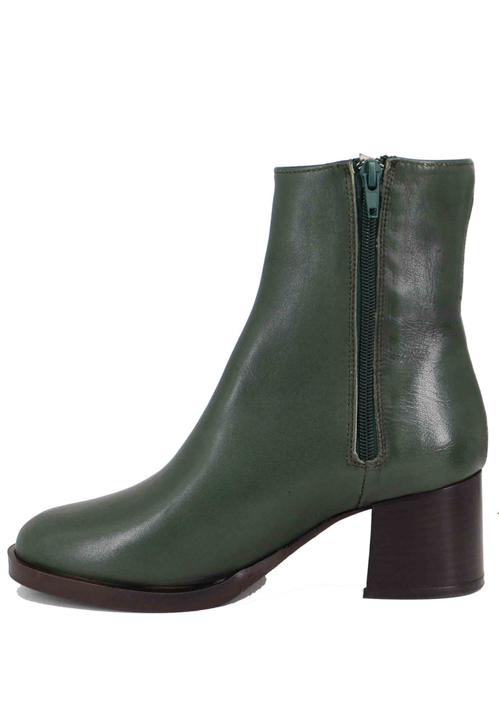 Spatarella Stivaletti donna in pelle verde tacco basso Prezzo di fabbrica