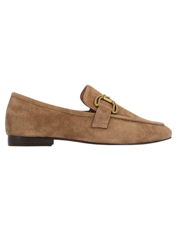 Spatarella Mocassini donna in camoscio taupe con mosetto e tacco basso Zagreb Shopping online