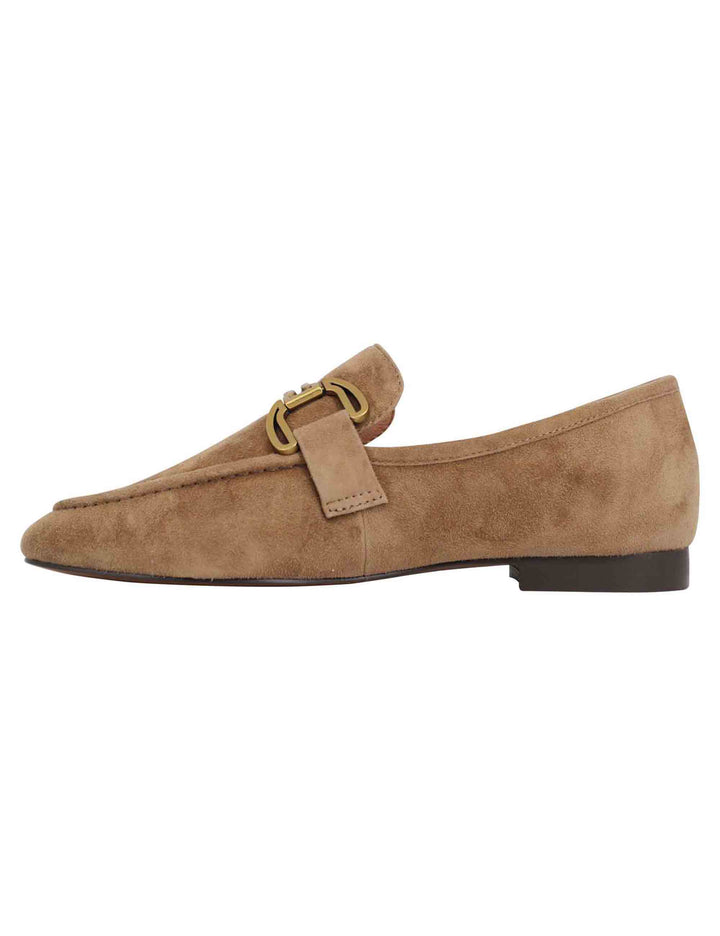 Spatarella Mocassini donna in camoscio taupe con mosetto e tacco basso Zagreb Shopping online