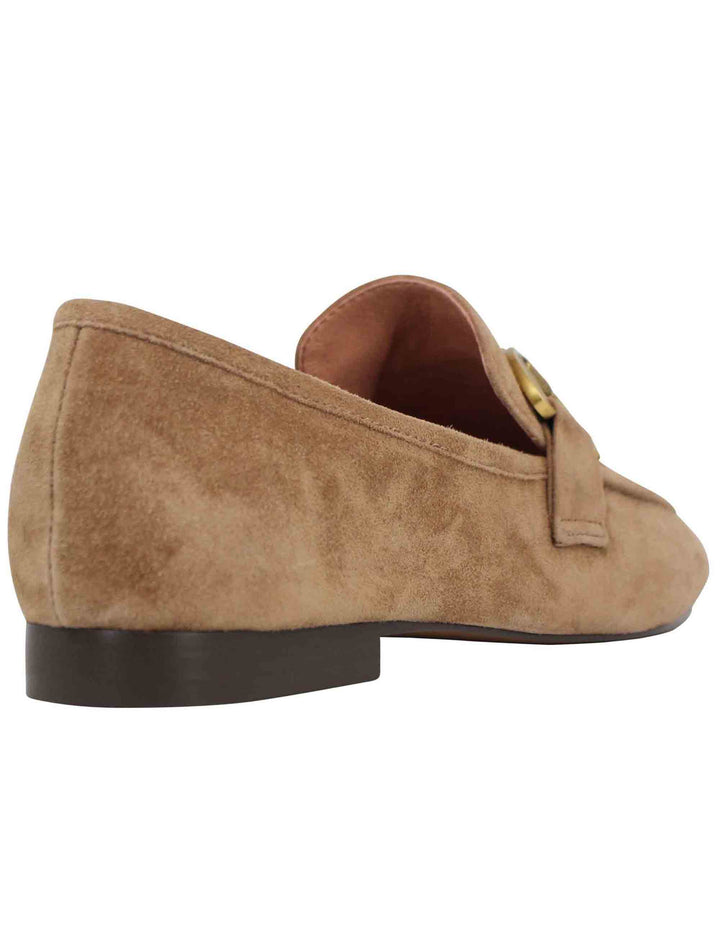 Spatarella Mocassini donna in camoscio taupe con mosetto e tacco basso Zagreb Shopping online