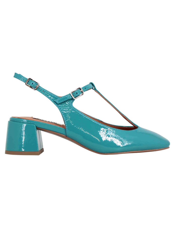 Spatarella Decollete slingback donna in vernice turchese con doppio cinturino Mignon Offerta esclusiva