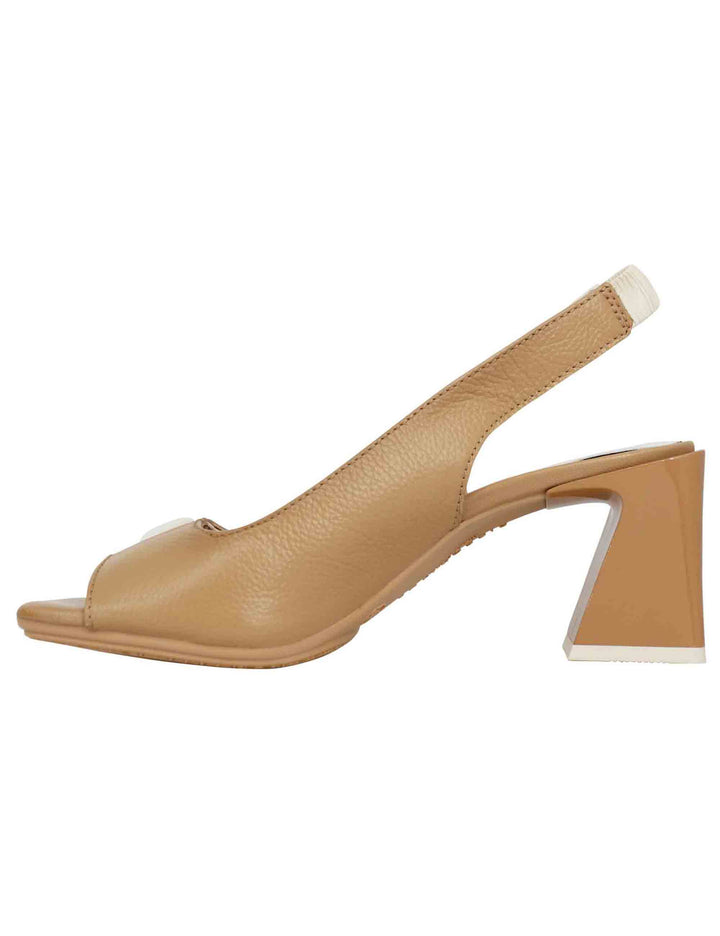 Spatarella Sandali slingback donnain pelle panna con fibbia laterale Vendite stagionali