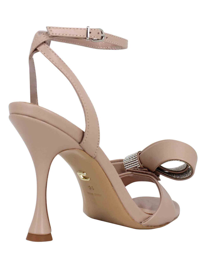 Spatarella Sandali donna in vernice nude con fiocco di strass tacco alto e cinturino alla caviglia Ruth Black Friday