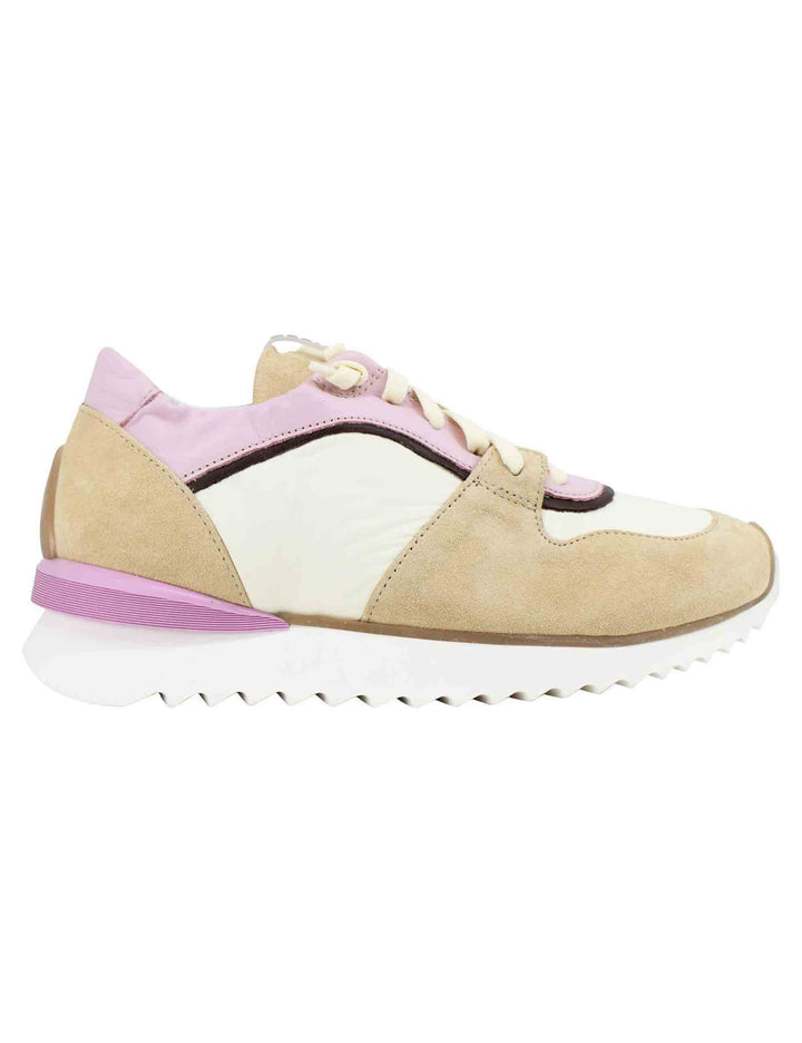 Spatarella Sneakers donna in pelle e camoscio beige Cyber Monday