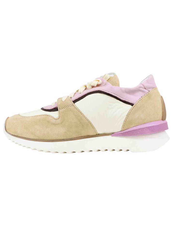 Spatarella Sneakers donna in pelle e camoscio beige Cyber Monday