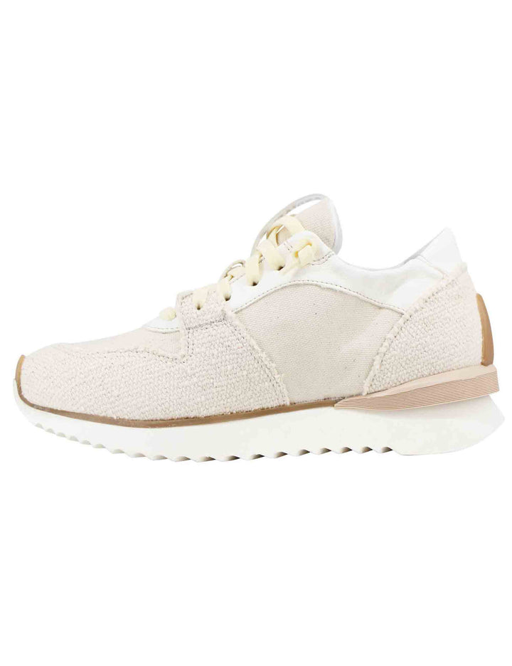 Spatarella Sneakers donna in pelle e tessuto beige Offerta natalizia