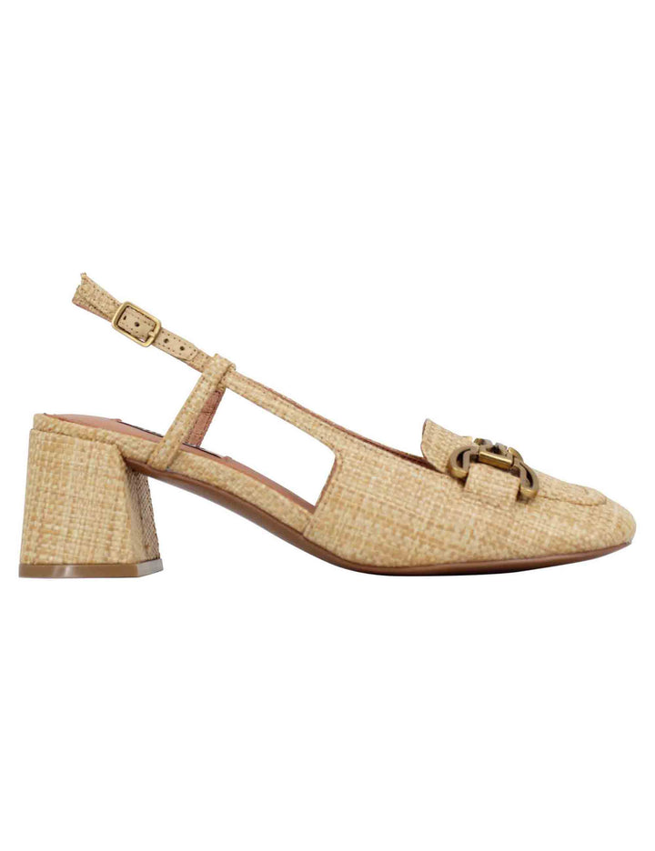 Spatarella Decollete slingback donna in tessuto naturale con fibbia Renée Offerta migliore