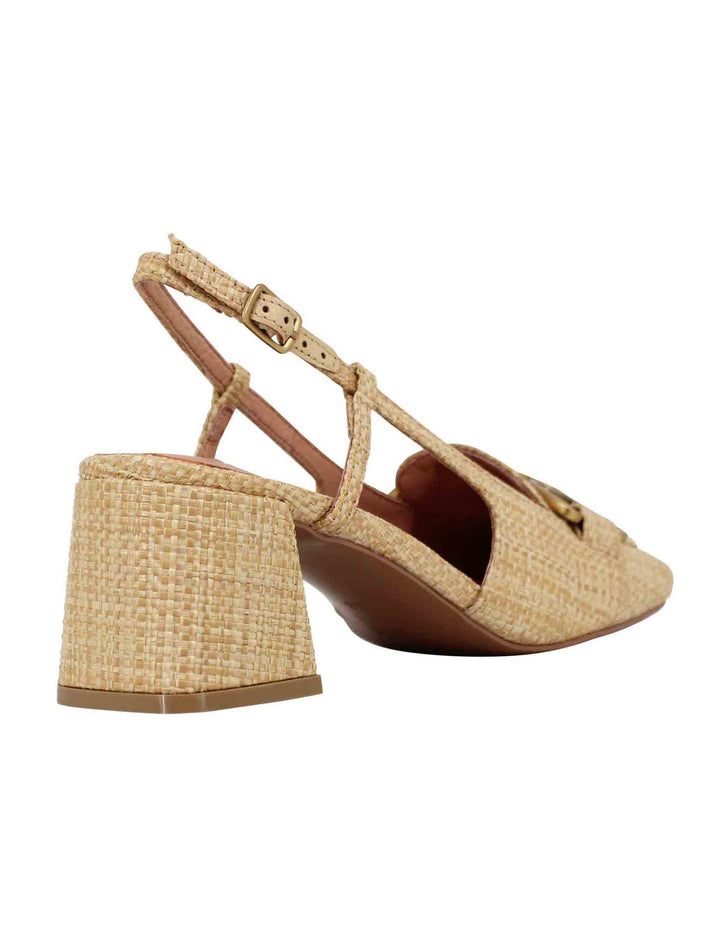 Spatarella Decollete slingback donna in tessuto naturale con fibbia Renée Offerta migliore