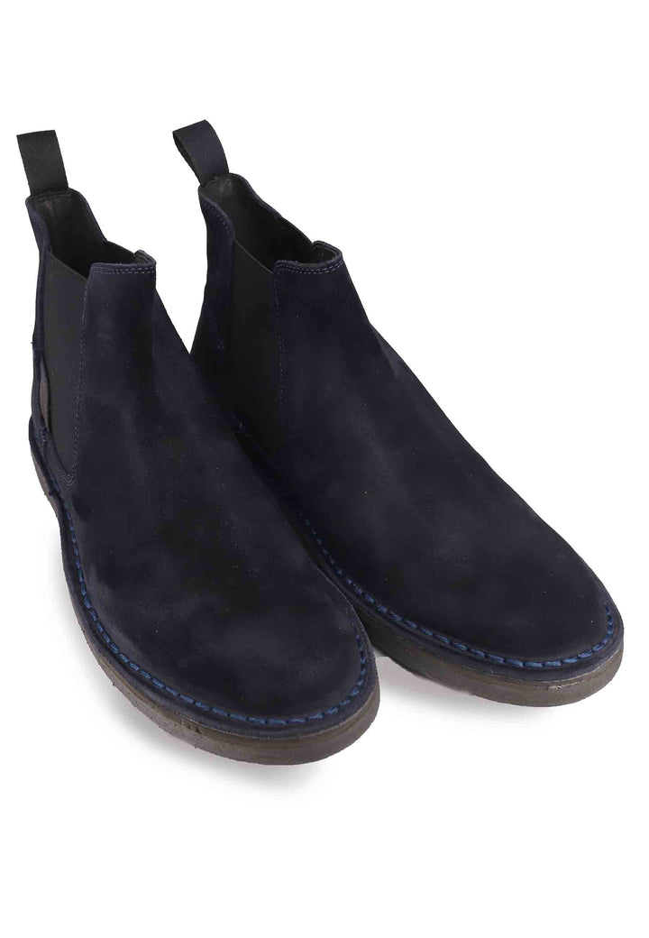 Spatarella Chelsea boot in camoscio blu con suola in gomma Ultimi tre giorni