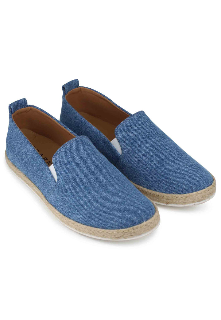 Spatarella Mocassini espadrillas uomo in canvas blu denim Ultimo giorno