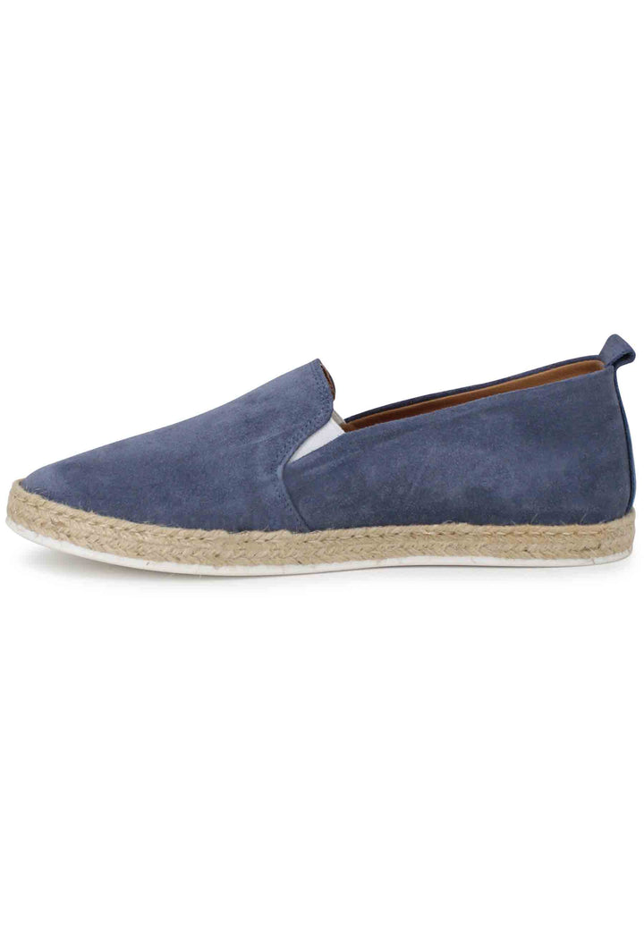 Spatarella Mocassini espadrillas uomo in camoscio blu Fino al 50% di sconto