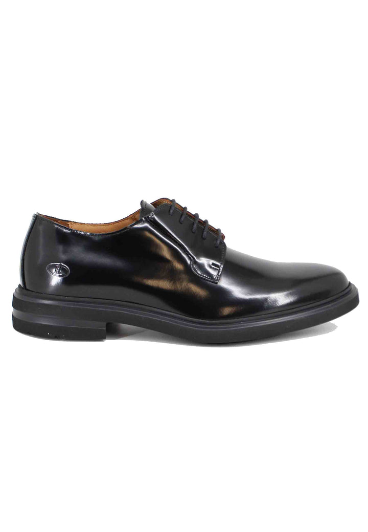 Spatarella Stringate uomo in pelle nera con fondo gomma Fino al 60% di sconto