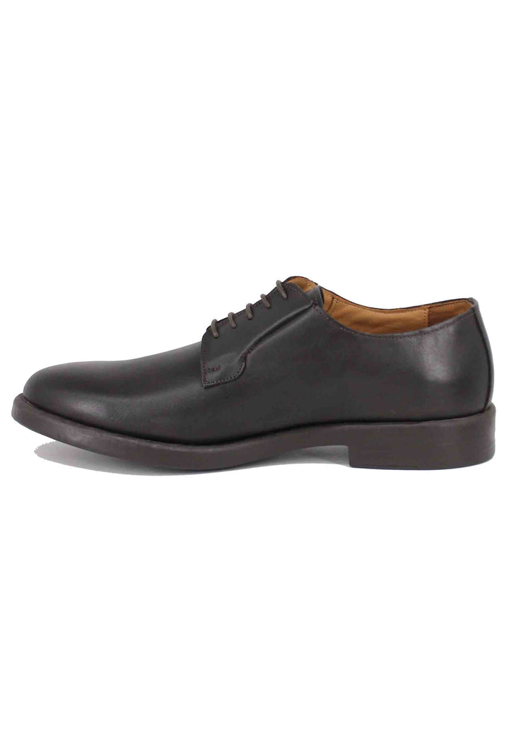Spatarella Stringate uomo in pelle marrone con fondo gomma Fino al 65% di sconto