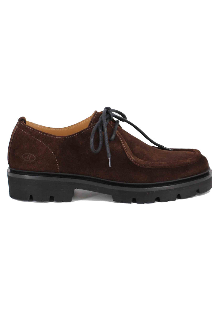Spatarella Stringate uomo in camoscio testa di moro con vaschetta cucita Only for today