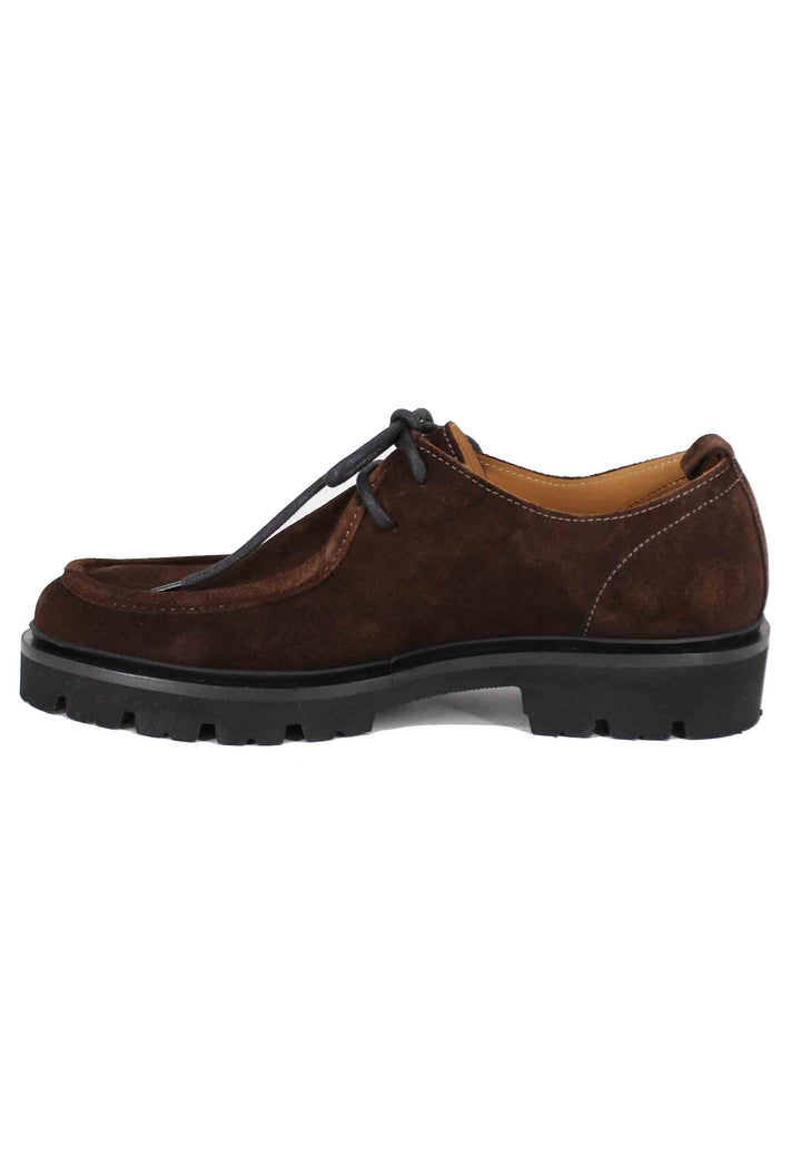 Spatarella Stringate uomo in camoscio testa di moro con vaschetta cucita Only for today