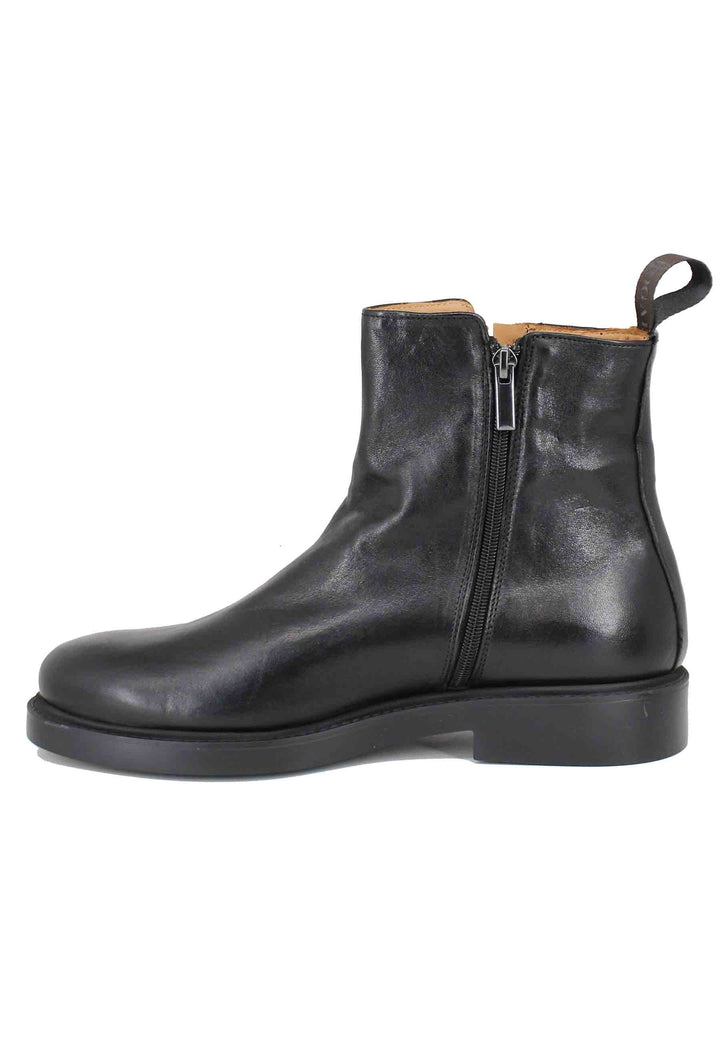 Spatarella Stivaletti uomo in pelle nero con fondo gomma Offerta speciale della fabbrica