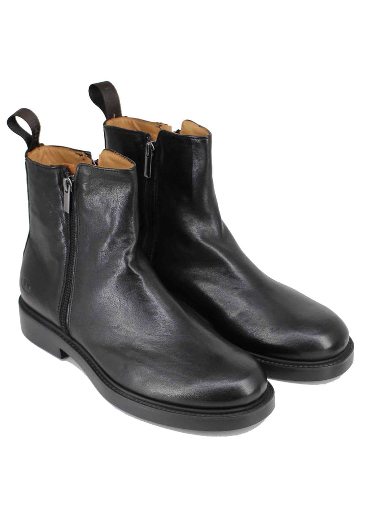Spatarella Stivaletti uomo in pelle nero con fondo gomma Offerta speciale della fabbrica