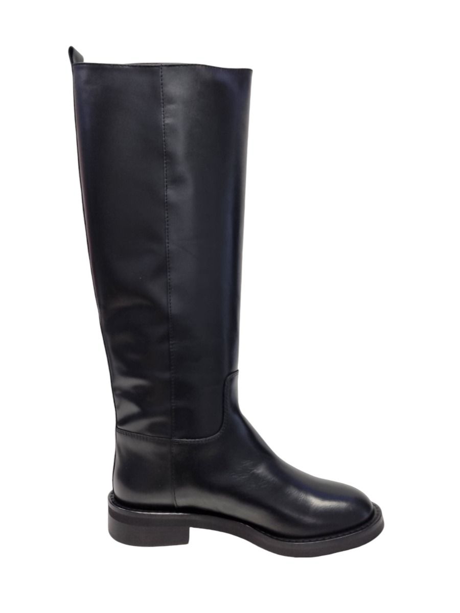 Via Roma 15 Stivale biker pelle nera NO zeppa 4214 - Via Roma 15 Saldi