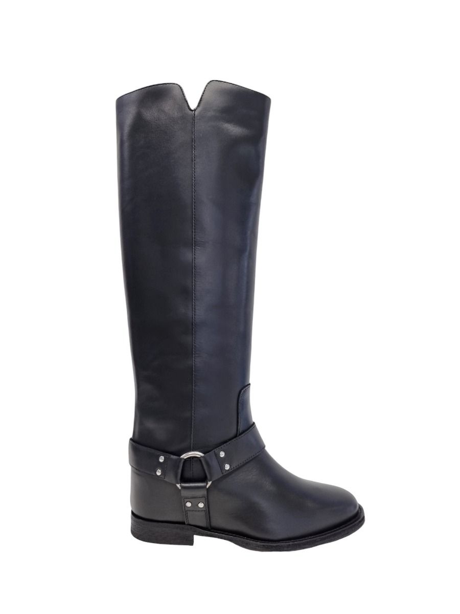 Via Roma 15 Stivale in pelle nera con accessorio 4203 - Via Roma 15 Hotsell