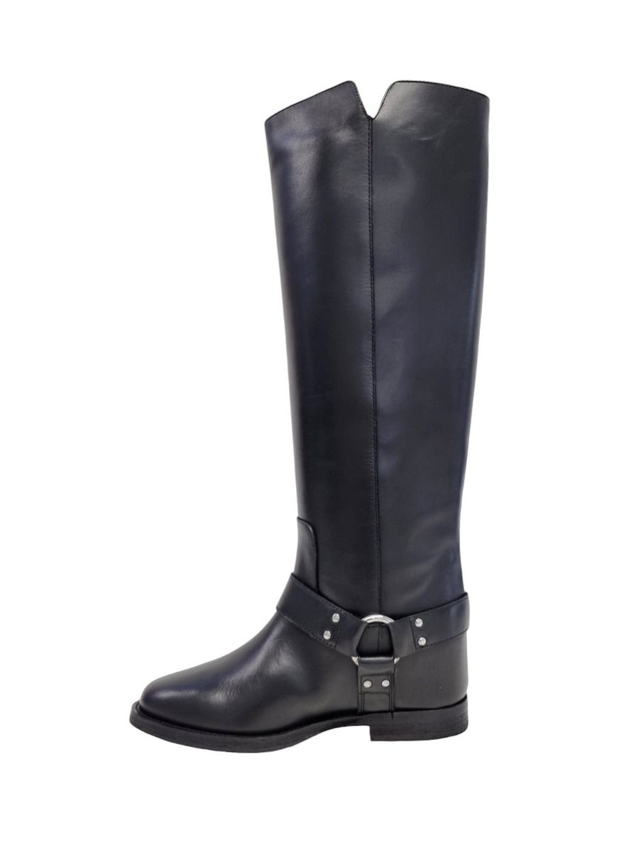 Via Roma 15 Stivale in pelle nera con accessorio 4203 - Via Roma 15 Hotsell