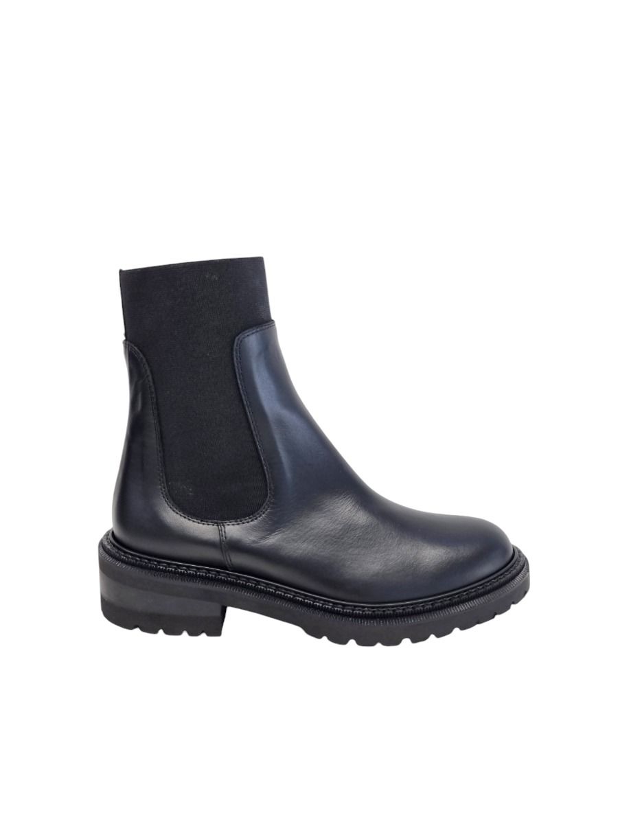 Via Roma 15 Biker con elastico laterale pelle nera 4260 - Via Roma 15 Online