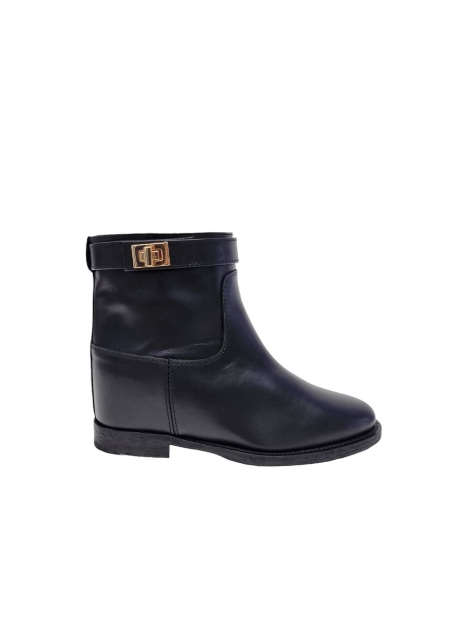 Via Roma 15 Tronchetto in pelle nera lucchetto oro 3866 - Via Roma 15 Hotsell