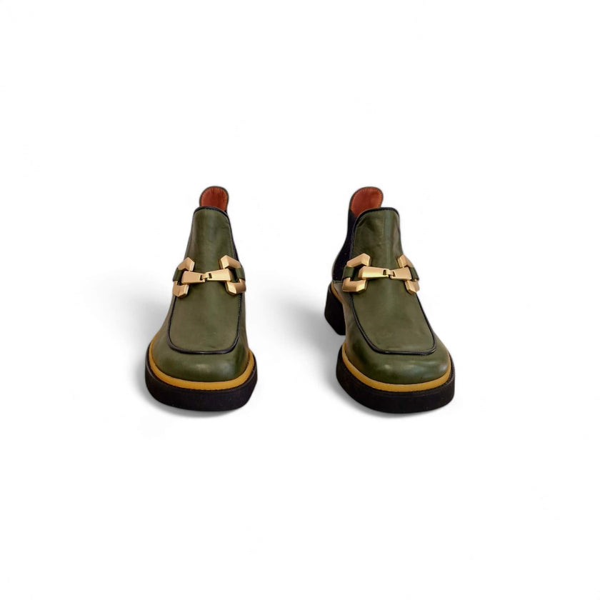 Viola Ricci Alice - Stivaletto beatles pelle verde Vendita Calda