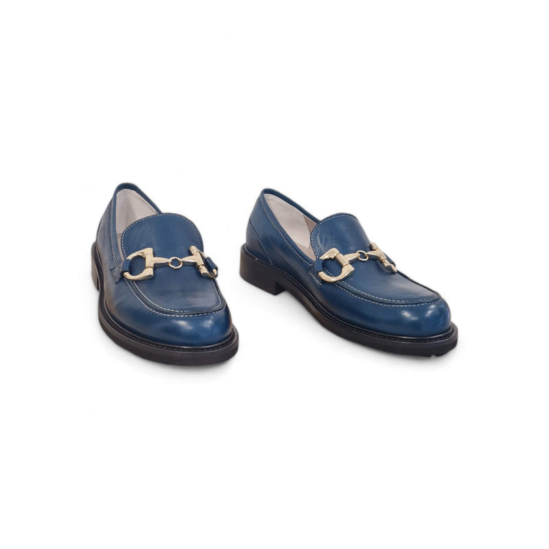 Viola Ricci Gaia - Mocassino nappa glove bleu' Saldi Di Fabbrica