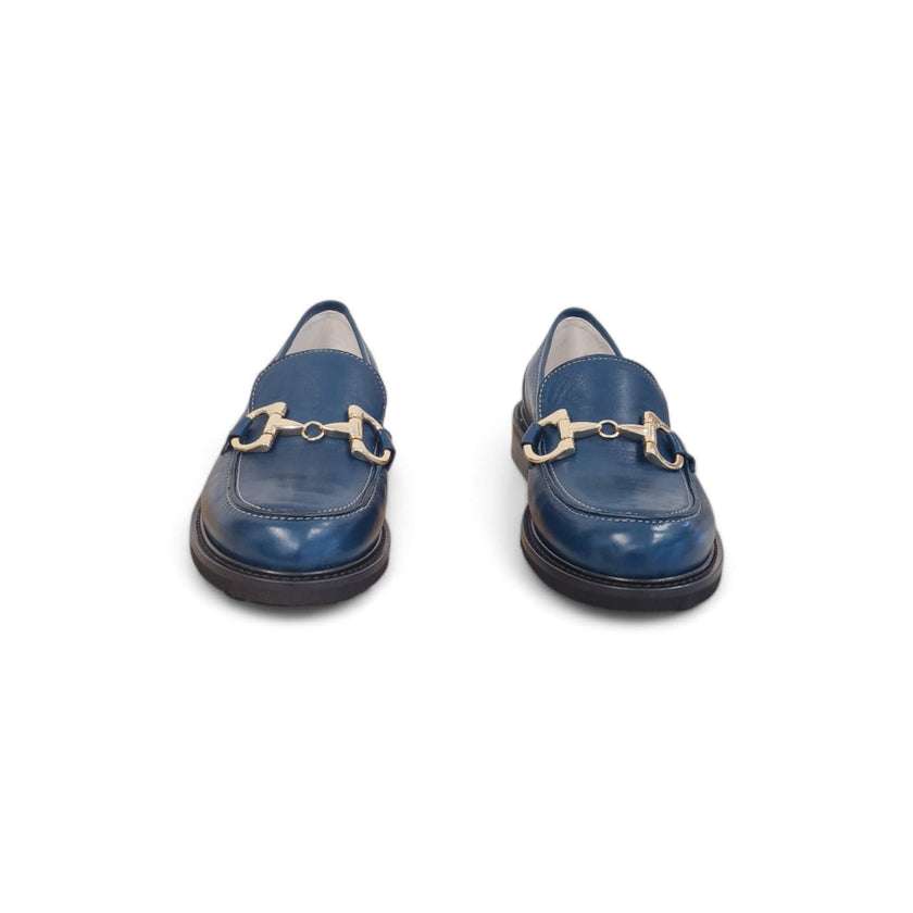 Viola Ricci Gaia - Mocassino nappa glove bleu' Saldi Di Fabbrica