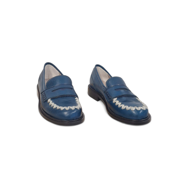 Viola Ricci Gaia - Mocassino nappa glove bleu' - lana Vendite Flash