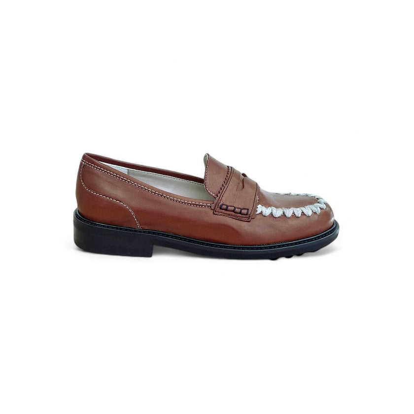 Viola Ricci Gaia - Mocassino nappa glove rhum - lana Nuova