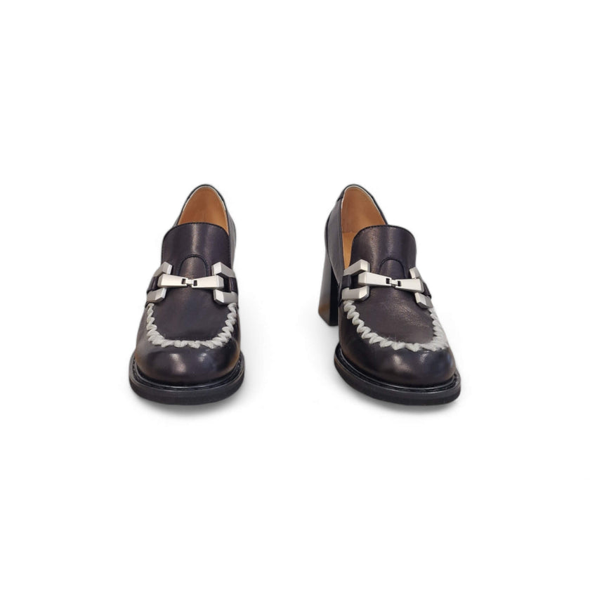 Viola Ricci Carla - Mocassino con tacco - nero Acquista Ora