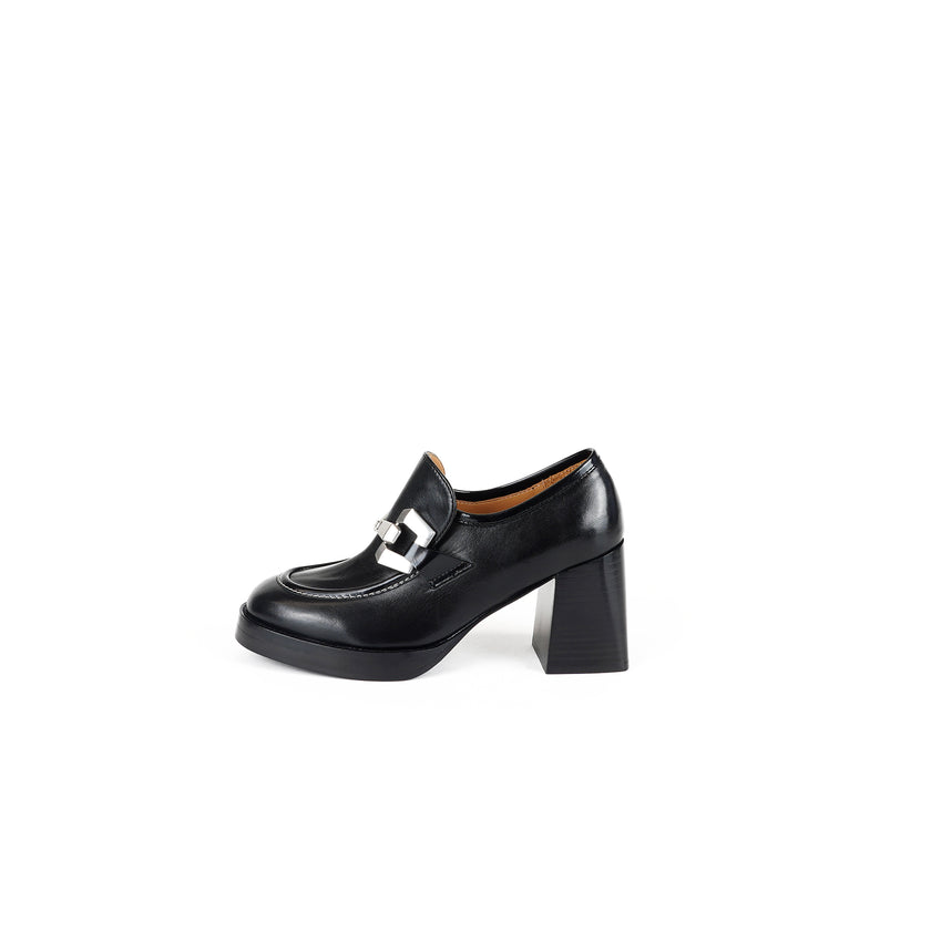 Viola Ricci Lya - Mocassino con tacco Nero Shopping Online